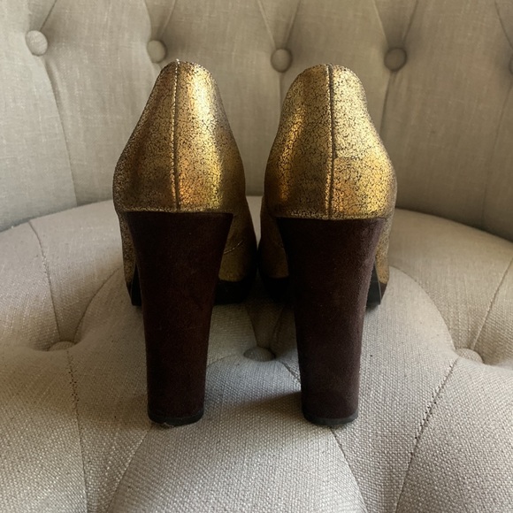 Colin Stuart Gold Chunky Heels - Picture 5 of 8